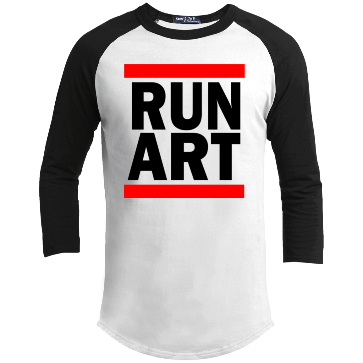 ArtichokeUSA Custom Design. RUN ART. RUN DMC Parody. Youth 3/4 Raglan Sleeve Shirt