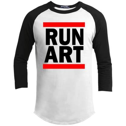 ArtichokeUSA Custom Design. RUN ART. RUN DMC Parody. Youth 3/4 Raglan Sleeve Shirt