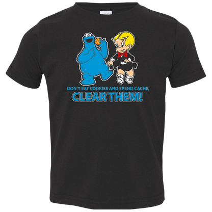 ArtichokeUSA Custom Design. Don't Eat Cookies And Spend Cache! Delete Them! Cookie Monster and Richie Rich Fan Art/Parody. Toddler Jersey T-Shirt
