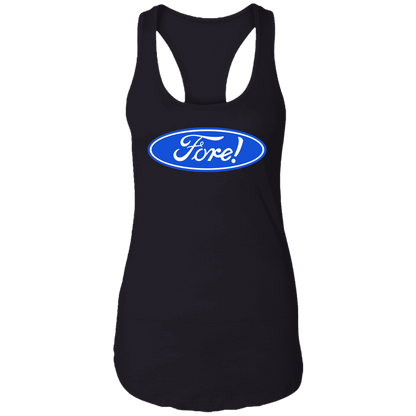 OPG Custom Design #11. Fore! Ford Parody. Ladies Ideal Racerback Tank