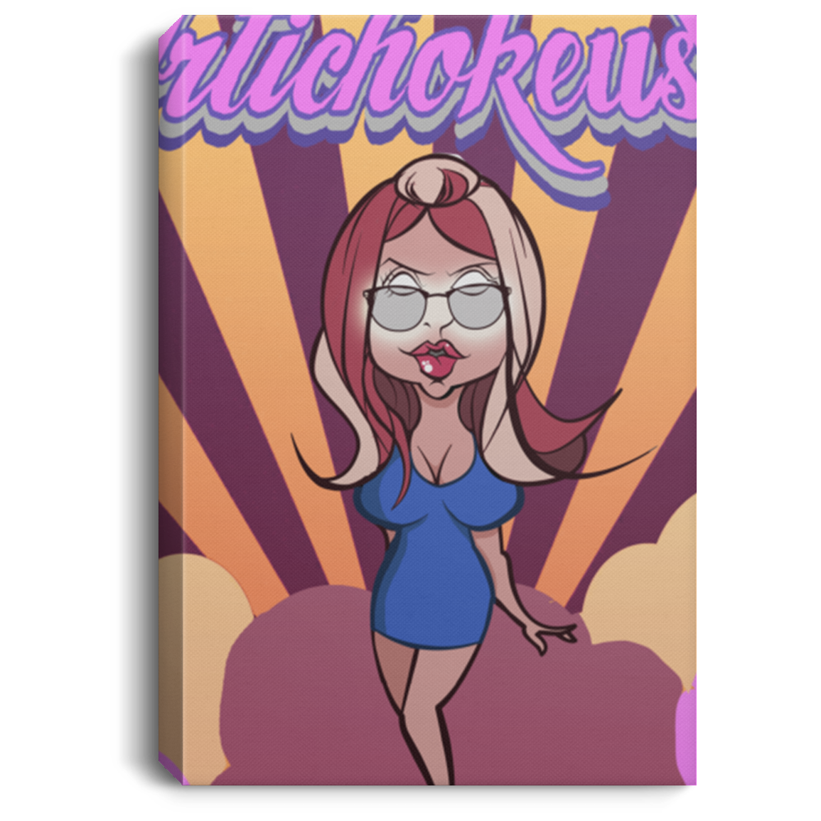 ArtichokeUSA Character and Font Design. Let’s Create Your Own Design Today. Blue Girl. Portrait Canvas .75in Frame