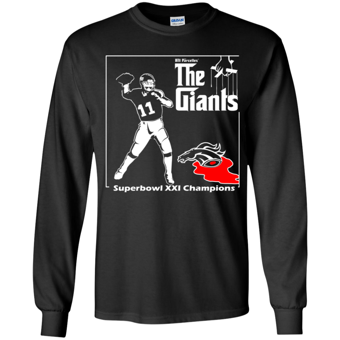 ArtichokeUSA Custom Design. Godfather Simms. NY Giants Superbowl XXI Champions. Fan Art. Youth LS T-Shirt