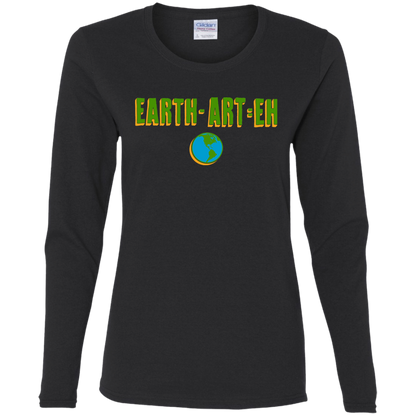ArtichokeUSA Custom Design. EARTH-ART=EH. Ladies' 100% Cotton Long Sleeve T-Shirt