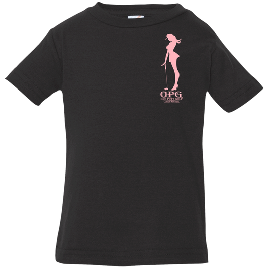 OPG Custom Design #10. Lady on Front / Flag Pole Dancer On Back. Infant Jersey T-Shirt