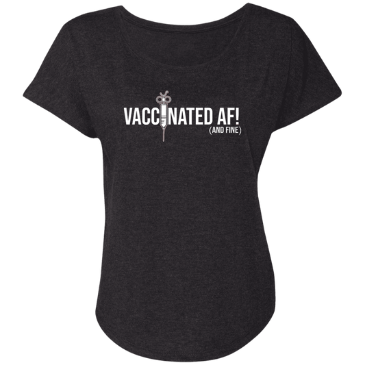 ArtichokeUSA Custom Design. Vaccinated AF (and fine). Ladies' Triblend Dolman Sleeve