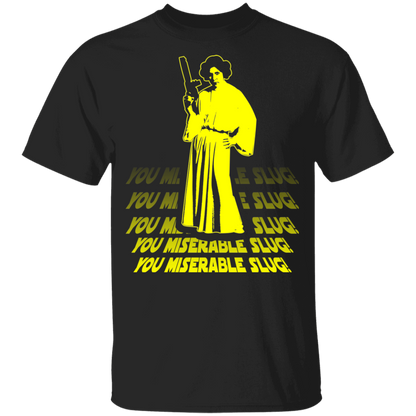 ArtichokeUSA Custom Design. You Miserable Slug. Carrie Fisher Tribute. Star Wars / Blues Brothers Fan Art. Parody. Youth 5.3 oz 100% Cotton T-Shirt