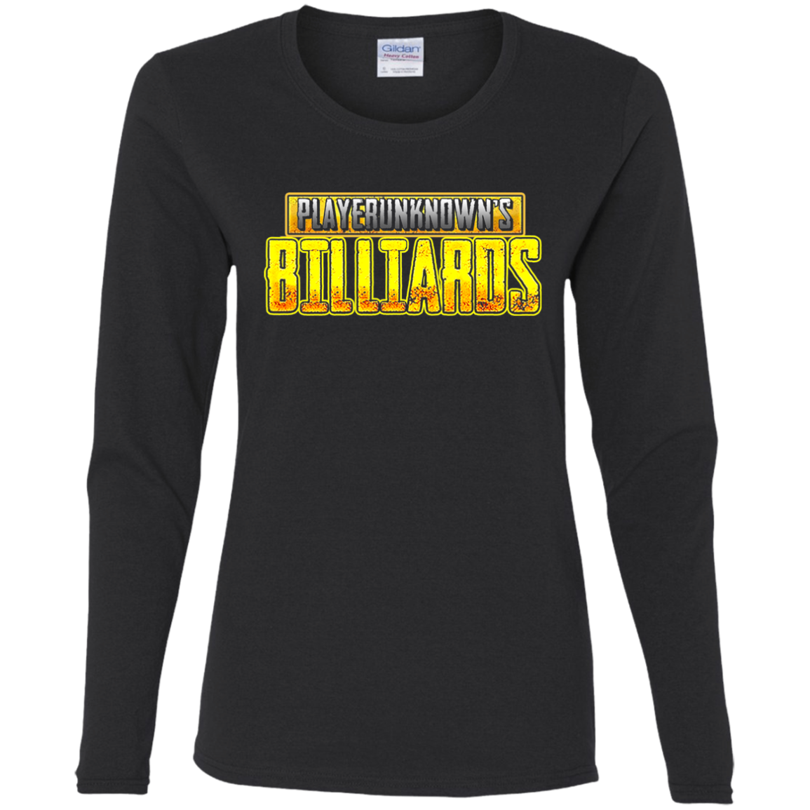 The GHOATS Custom Design. #27 PlayerUnknown's Billiards. PUBG Parody. Ladies' Cotton LS T-Shirt