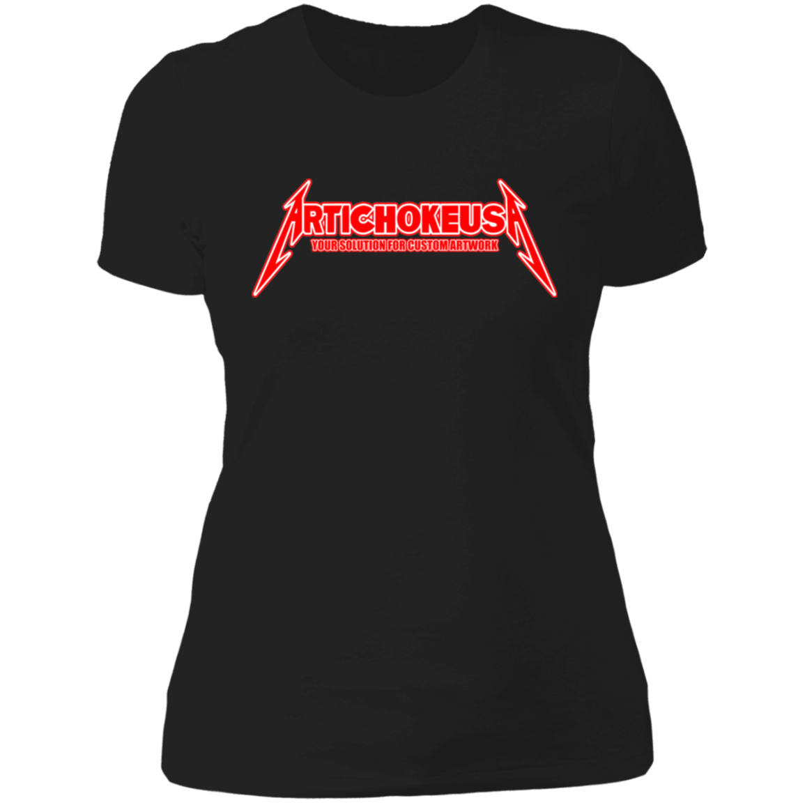 ArtichokeUSA Custom Design. Metallica Style Logo. Let's Make One For Your Project. Ladies' Boyfriend T-Shirt