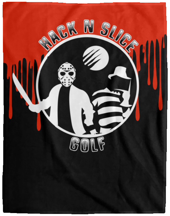 OPG Custom Design #23. Hack N Slice Golf. Freddy and Jason Fan Art. Cozy Plush Fleece Blanket - 60x80