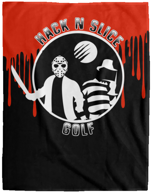 OPG Custom Design #23. Hack N Slice Golf. Freddy and Jason Fan Art. Cozy Plush Fleece Blanket - 60x80