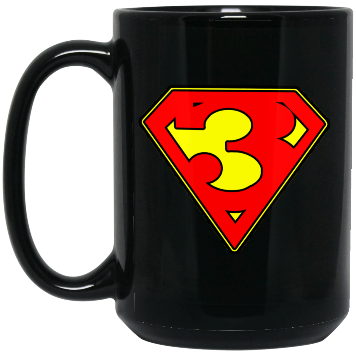 The GHOATS Custom Design. #38 Super 3. APA League. 15 oz. Black Mug