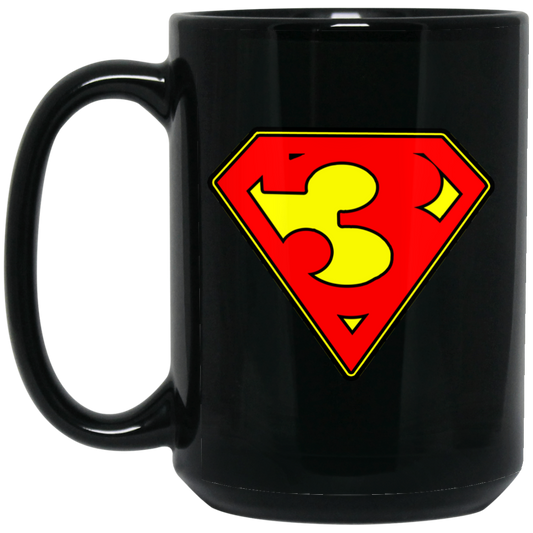 The GHOATS Custom Design. #38 Super 3. APA League. 15 oz. Black Mug