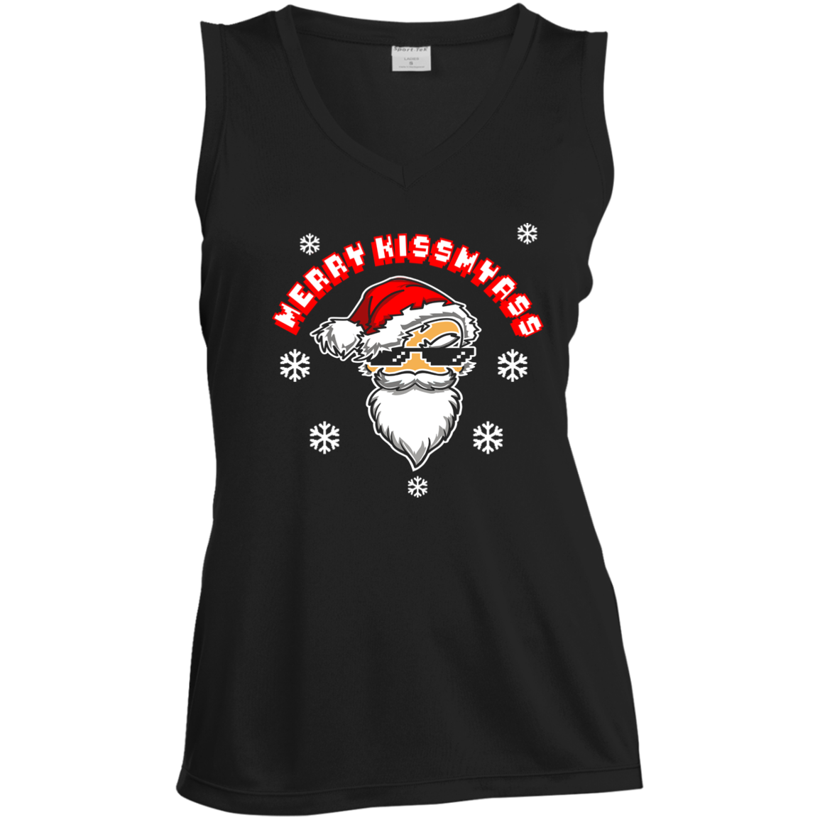 ArtichokeUSA Custom Design. Merry Kiss My Ass. Ladies' Sleeveless V-Neck