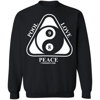 The GHOATS Custom Design #9. Ying Yang. Pool Love Peace. Crewneck Pullover Sweatshirt