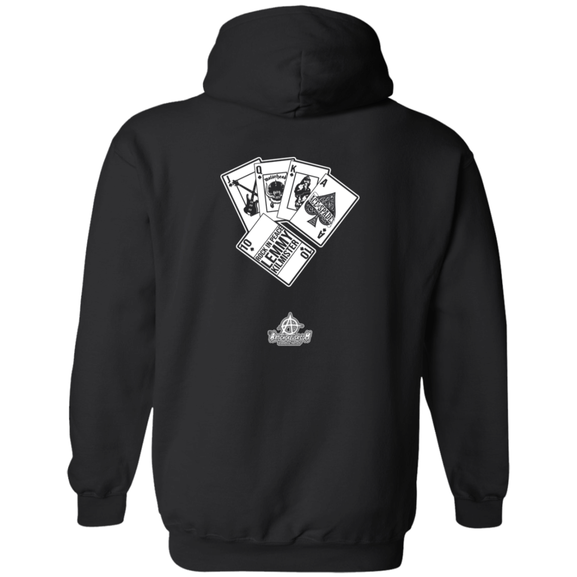 ArtichokeUSA Custom Design. Lemmy Kilmister "Ace of Spades" Tribute Fan Art Version 2 of 2. Zip Up Hooded Sweatshirt