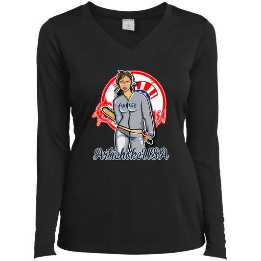ArtichokeUSA Character and Font Design. Let’s Create Your Own Design Today. Brooklyn. Ladies’ Long Sleeve Performance V-Neck Tee