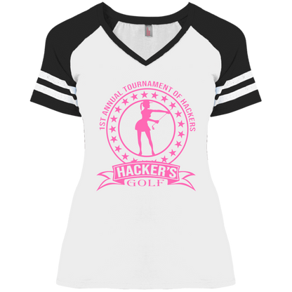 ZZZ#20 OPG Custom Design. 1st Annual Hackers Golf Tournament. Ladies Edition. Ladies' Game V-Neck T-Shirt
