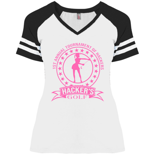 ZZZ#20 OPG Custom Design. 1st Annual Hackers Golf Tournament. Ladies Edition. Ladies' Game V-Neck T-Shirt