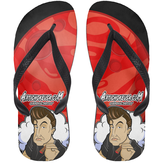 ArtichokeUSA Custom Design. Innovation. Elon Musk Parody Fan Art.  Adult Flip Flops