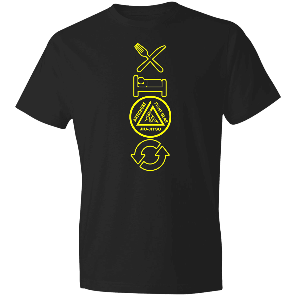 Artichoke Fight Gear Custom Design #9. EAT. SLEEP. JIU JITSU. REPEAT. Pre-Shrunk 100% Combed Ringspun Cotton T-Shirt
