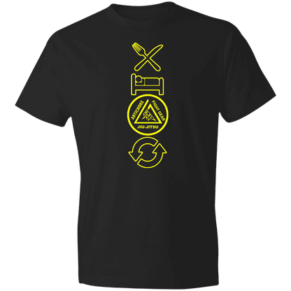 Artichoke Fight Gear Custom Design #9. EAT. SLEEP. JIU JITSU. REPEAT. Pre-Shrunk 100% Combed Ringspun Cotton T-Shirt