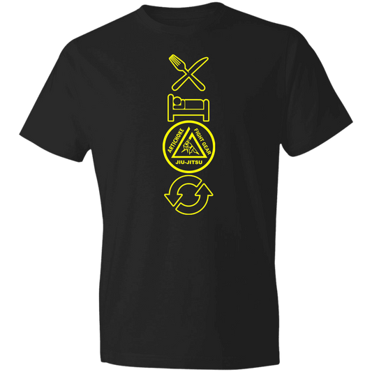 Artichoke Fight Gear Custom Design #9. EAT. SLEEP. JIU JITSU. REPEAT. Pre-Shrunk 100% Combed Ringspun Cotton T-Shirt