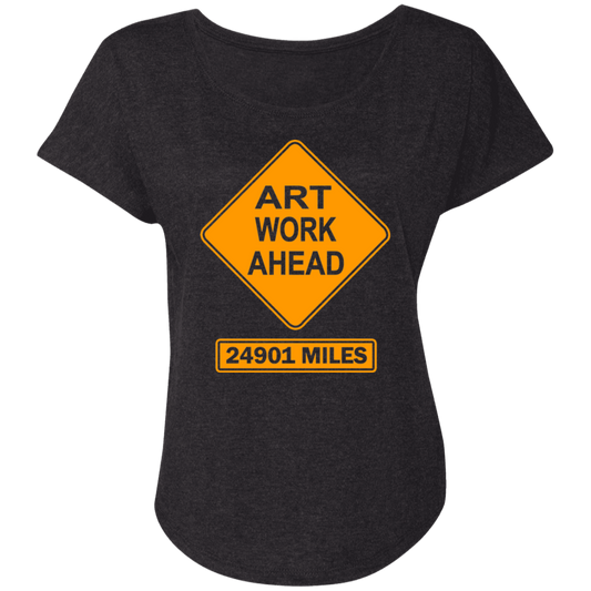 ArtichokeUSA Custom Design. Art Work Ahead. 24,901 Miles (Miles Around the Earth). Ladies' Triblend Dolman Sleeve