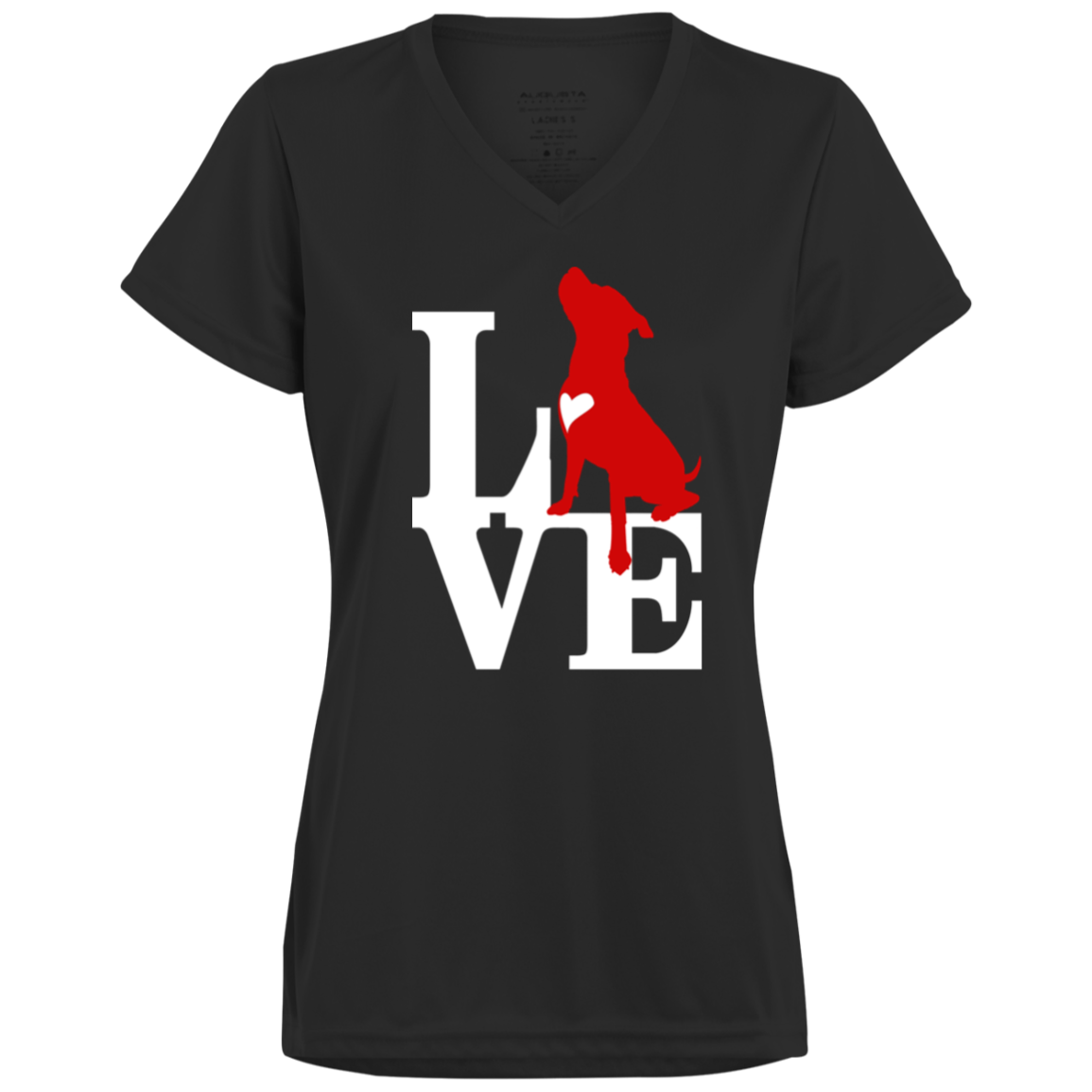 ArtichokeUSA Custom Design. Pitbull Love. Ladies’ Moisture-Wicking V-Neck Tee