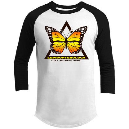 Artichoke Fight Gear Custom Design #6. Lepidopterology (Study of butterflies). Butterfly Guard. 3/4 Raglan Sleeve Shirt