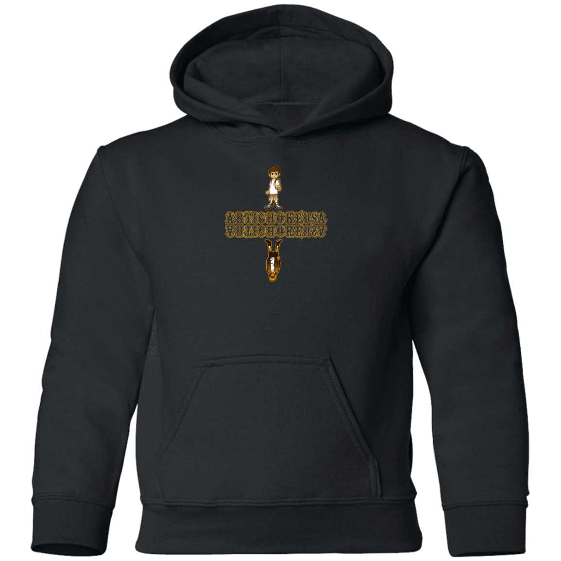 ArtichokeUSA Custom Design. Façade: (Noun) A false appearance that makes someone or something seem more pleasant or better than they really are. Youth Pullover Hoodie