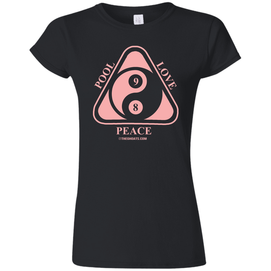 The GHOATS Custom Design #9. Ying Yang. Pool Love Peace. Ultra Soft Style Ladies' T-Shirt