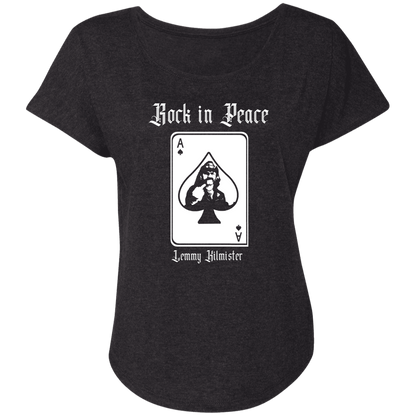 ArtichokeUSA Custom Design. Lemmy Kilmister "Ace of Spades" Tribute Fan Art Version 2 of 2. Ladies' Triblend Dolman Sleeve