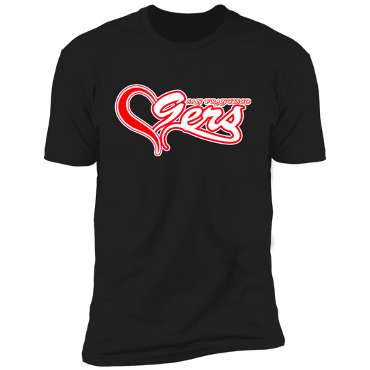 ArtichokeUSA Custom Design #50. 9ers Love. SF 49ers Fan Art. Let's Make Your Own Custom Team Shirt. Ultra Soft Cotton T-Shirt
