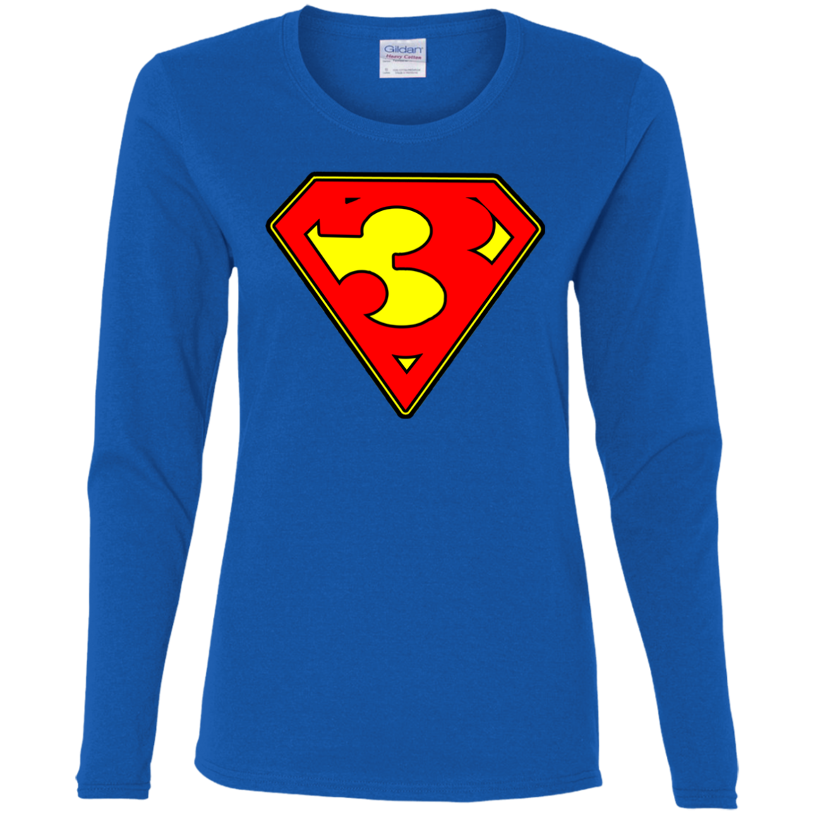 The GHOATS Custom Design. #38 Super 3. APA League. Ladies' Cotton LS T-Shirt