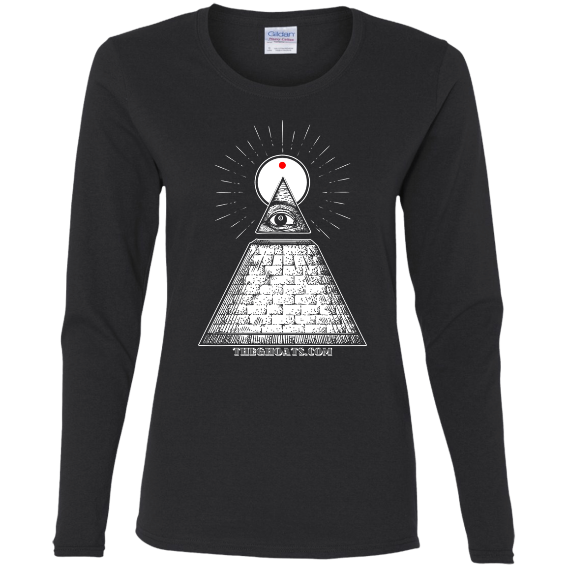 The GHOATS custom design #10. All Seeing Eye. Ladies' Cotton LS T-Shirt