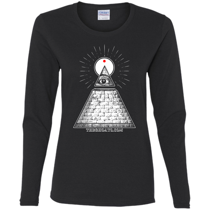 The GHOATS custom design #10. All Seeing Eye. Ladies' Cotton LS T-Shirt