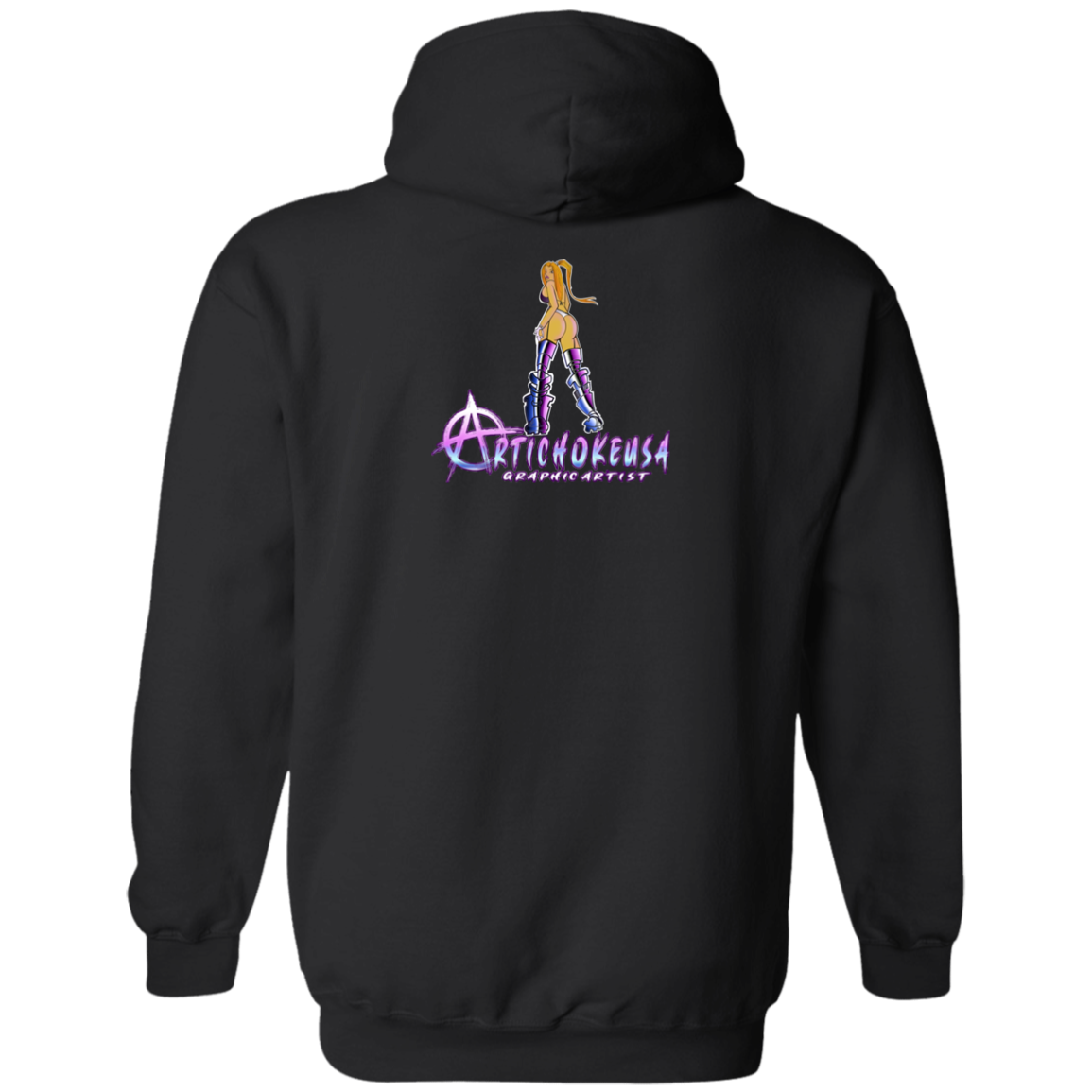 ArtichokeUSA Character and Font design. Let's Create Your Own Team Design Today. Dama de Croma. Basic Pullover Hoodie
