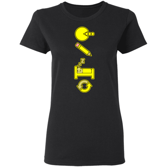 Artichoke Custom Design. Eat. Draw. Sleep. Repeat. Ladies' 5.3 oz. T-Shirt