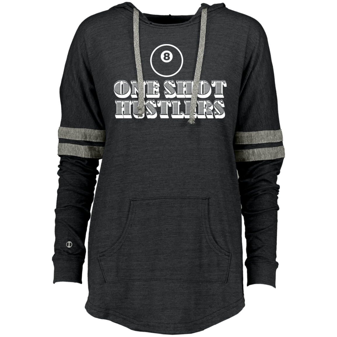 The GHOATS Custom Design. #22 One Shot Hustlers. Ladies Hooded Low Key Pullover