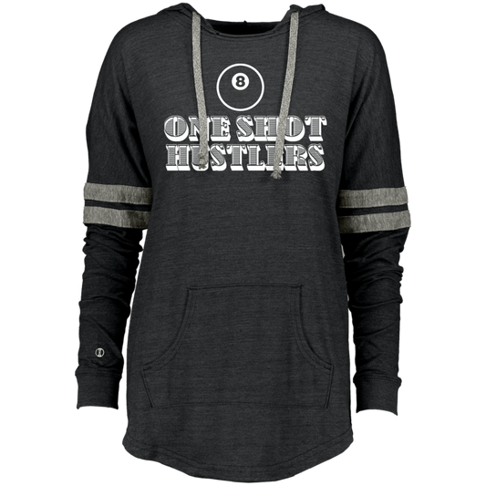 The GHOATS Custom Design. #22 One Shot Hustlers. Ladies Hooded Low Key Pullover