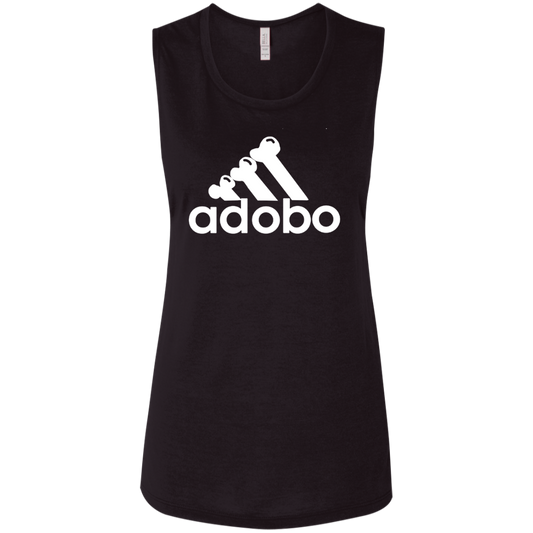 ArtichokeUSA Custom Design. Adobo. Adidas Parody. Ladies' Flowy Muscle Tank