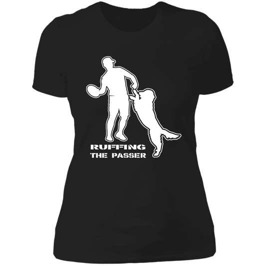 ArtichokeUSA Custom Design. Ruffing the Passer. Golden Lab Edition. Ladies' Boyfriend T-Shirt