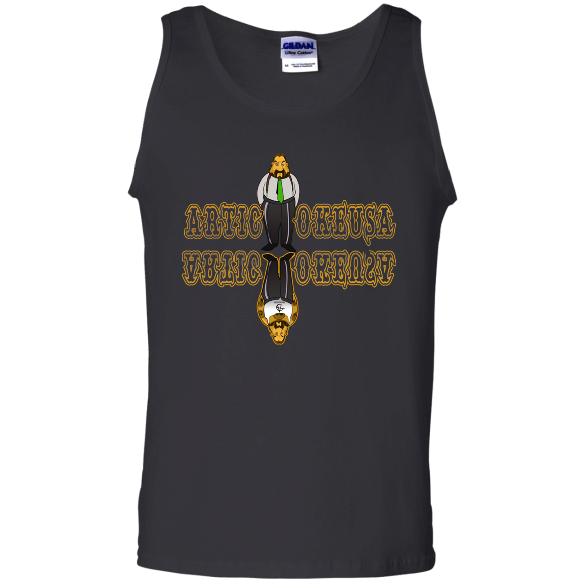 ArtichokeUSA Custom Design. Façade: (Noun) A false appearance that makes someone or something seem more pleasant or better than they really are.  Men's 100% Cotton Tank Top