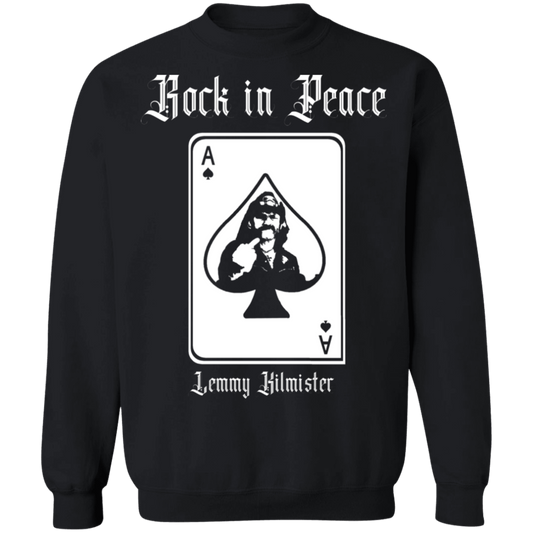 ArtichokeUSA Custom Design. Lemmy Kilmister "Ace of Spades" Tribute Fan Art Version 2 of 2. Crewneck Pullover Sweatshirt