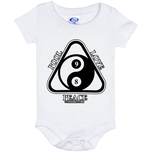 The GHOATS Custom Design #9. Ying Yang. Pool Love Peace. Baby Onesie 6 Month