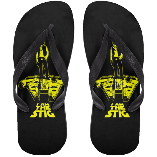 ArtichokeUSA Custom Design. I am the Stig. Han Solo / The Stig Fan Art. Adult Flip Flops