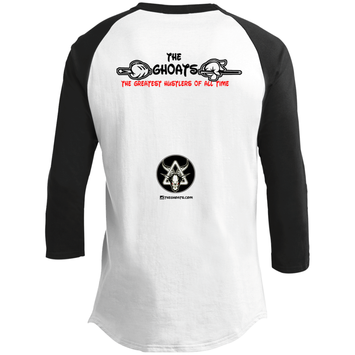 The GHOATS Custom Design. #5 The Best Offense is a Good Defense. Youth 3/4 Raglan Sleeve Shirt