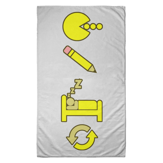 Artichoke Custom Design. Eat. Draw. Sleep. Repeat. Towel - 35x60