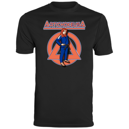 ArtichokeUSA Character and Font design. Let's Create Your Own Team Design Today. Amber. Men's Moisture-Wicking Tee