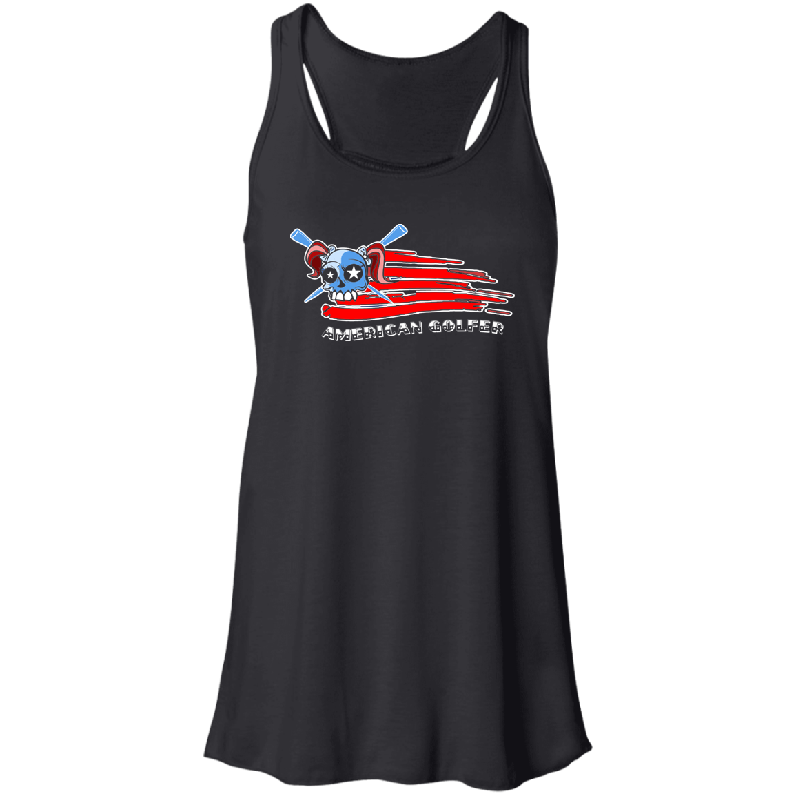 OPG Custom Design #12. American Golfer. Female Edition. Flowy Racerback Tank
